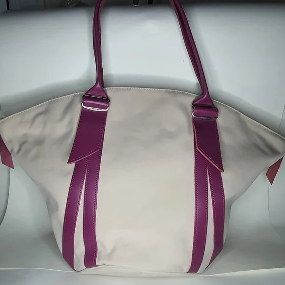 Jack Gomme Nylon Leather Strap Tote Bag New without Tag + FREE GIFT - Picture 1 of 11